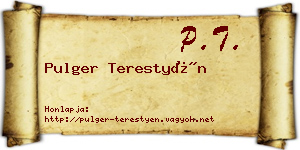 Pulger Terestyén névjegykártya